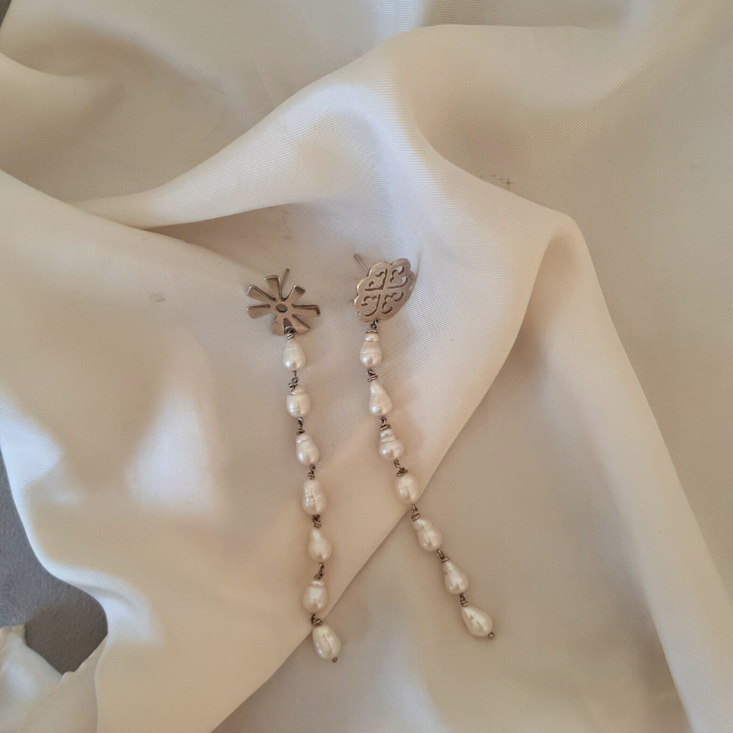 Pearl Mismatched Charm Earrings