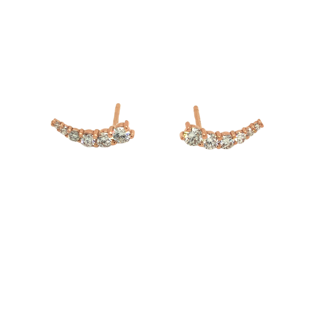 Farida Diamond Waterfall Earrings  - 18k Rose Gold